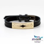 دستبند طلا و چرم - طرح ستاره