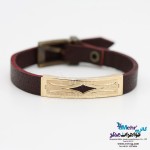 دستبند طلا و چرم - طرح ستاره