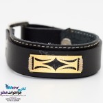 دستبند طلا و چرم - طرح ستاره