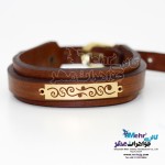 دستبند طلا و چرم - طرح اسپیرال