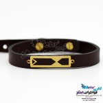 دستبند طلا و چرم - طرح پیکان