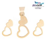 نیم ست طلا - آویز و گوشواره - طرح قلب