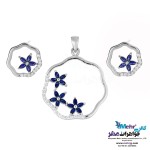 نیم ست طلا - آویز و گوشواره - طرح گل مارکیز
