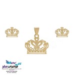 نیم ست طلا - آویز و گوشواره - طرح تاج