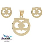 نیم ست طلا - آویز و گوشواره - طرح جغد