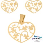 نیم ست طلا - آویز و گوشواره - طرح قلب و شبدر