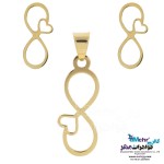 نیم ست طلا - آویز و گوشواره - طرح بی‌نهایت