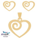نیم ست طلا - آویز و گوشواره - طرح قلب اسپیرال