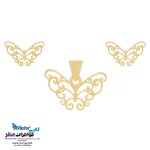 نیم ست طلا - آویز و گوشواره - طرح پروانه