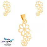 نیم ست طلا - آویز و گوشواره - طرح گل