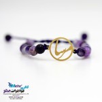 دستبند اسم طلا و سنگ - طرح مرسا