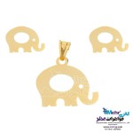 نیم ست طلا - آویز و گوشواره - طرح فیل