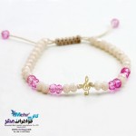دستبند طلا و مهره - طرح نت سل