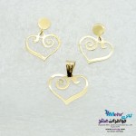 نیم ست طلا - آویز و گوشواره - طرح قلب اسپیرال