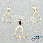 نیم ست طلا - آویز و گوشواره - طرح قلب