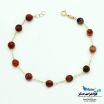دستبند طلا و سنگ - سنگ عقیق