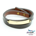 دستبند طلا و چرم - طرح کارتیه