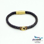 دستبند طلا و چرم - طرح انار
