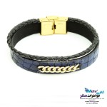 دستبند طلا و چرم - طرح کارتیه