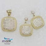 نیم ست طلا - آویز و گوشواره - طرح هندسی