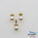 نیم ست طلا - آویز و گوشواره - طرح مروارید غلتان