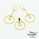 نیم ست طلا - آویز و گوشواره - طرح دایره