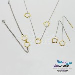 سرویس طلا - گردنبند و گوشواره و دستبند - طرح گل
