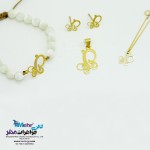 سرویس طلا - آویز و گوشواره و دستبند و آویز ساعت - طرح پروانه