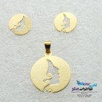 نیم ست طلا - آویز و گوشواره - طرح رخ