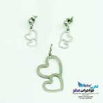 نیم ست طلا - آویز و گوشواره - طرح قلب