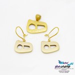 نیم ست طلا - آویز و گوشواره - طرح ه نیمانی