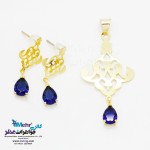 نیم ست طلا - آویز و گوشواره - طرح اسلیمی