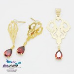 نیم ست طلا - آویز و گوشواره - طرح اسلیمی