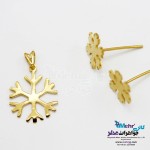 نیم ست طلا - آویز و گوشواره - طرح برف