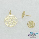 نیم ست طلا - آویز و گوشواره - طرح اسلیمی