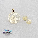 نیم ست طلا - آویز و گوشواره - طرح هندسی