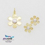 نیم ست طلا - آویز و گوشواره - طرح گل یاسمن