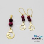 نیم ست طلا - آویز و گوشواره - طرح انار