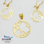 نیم ست طلا - آویز و گوشواره - طرح قلب