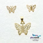نیم ست طلا - آویز و گوشواره - طرح پروانه