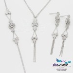 سرویس طلا - گردنبند و گوشواره و دستبند - طرح فلاور