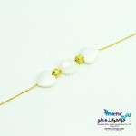 دستبند طلا و سنگ - طرح گوی تراش