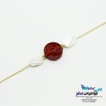 دستبند طلا و سنگ - طرح گوی تراش