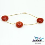 دستبند طلا و سنگ - طرح سنگ عقیق