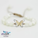 دستبند طلا و سنگ - طرح پروانه