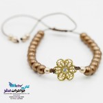 دستبند طلا و سنگ - طرح گل