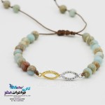 دستبند طلا و سنگ - طرح چشم