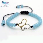 دستبند طلا و مهره - طرح پروانه
