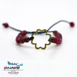 دستبند طلا و سنگ - طرح شبدر چهار برگ