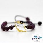 دستبند طلا و سنگ - طرح نقشه‌ی ایران